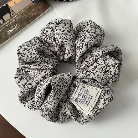 Vintage Crushed Flower Hair Scrunchy