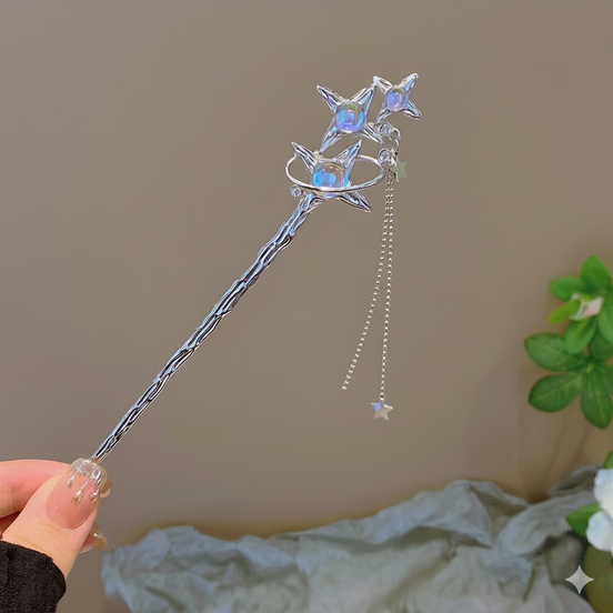 Tassel Star Moonstone Hair Stick