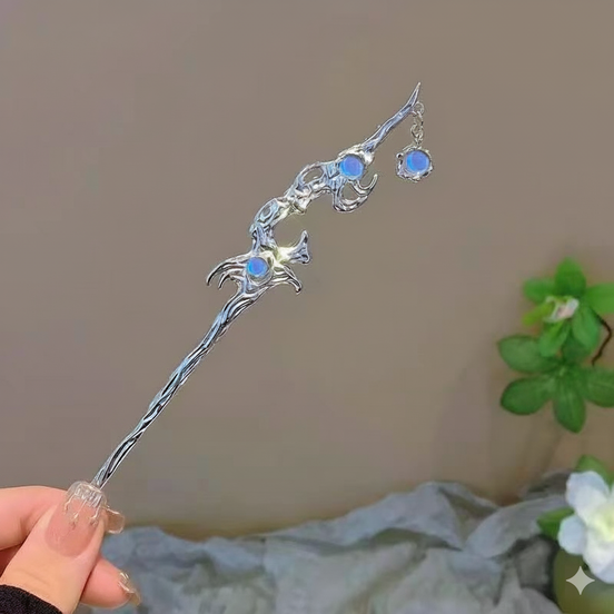 Moonstone Tassel Hair Stick