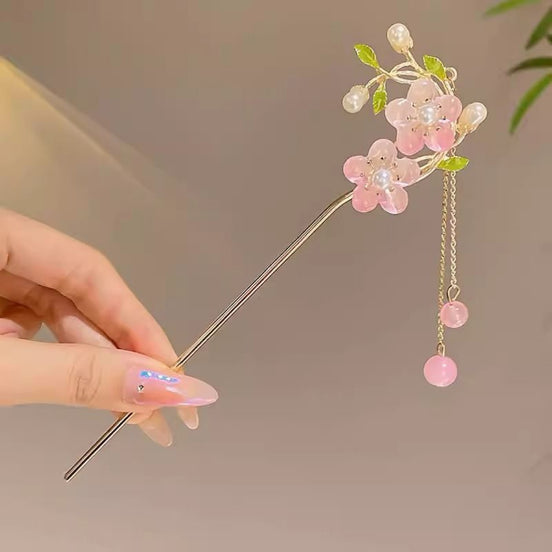 Cherry blossom Tassel Hair Stick