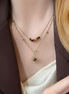 Maillard Double Layer Sun Necklace Set