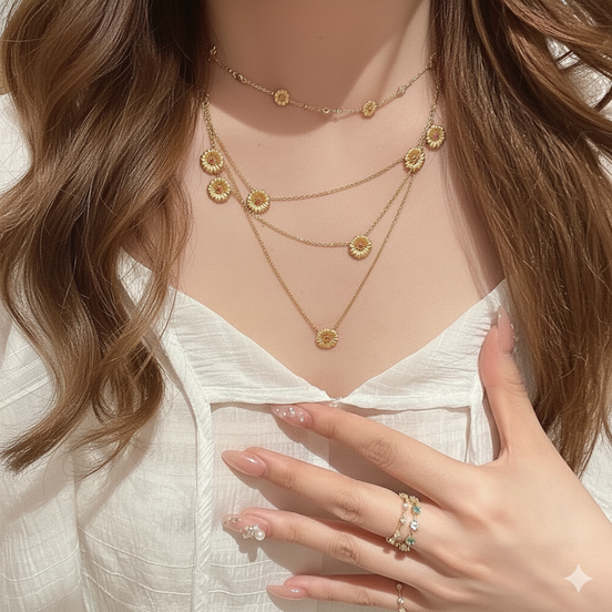 Boho Vintage Daisy Necklace