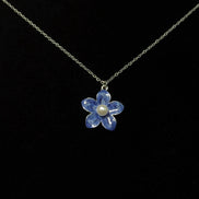 Enamel Flower Pendant Necklace