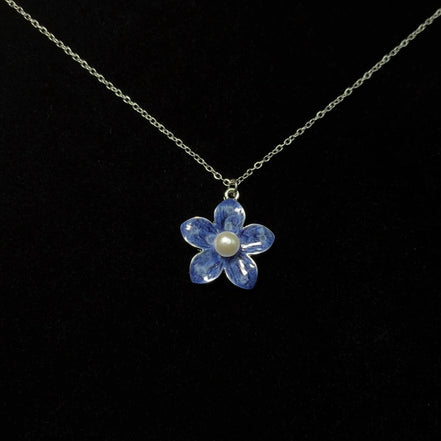 Enamel Flower Pendant Necklace