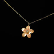 Enamel Flower Pendant Necklace