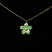 Enamel Flower Pendant Necklace