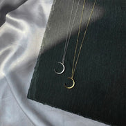 Minimalist Little Moon Pendant Necklace