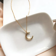 Minimalist Little Moon Pendant Necklace
