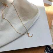 Minimalist Little Moon Pendant Necklace