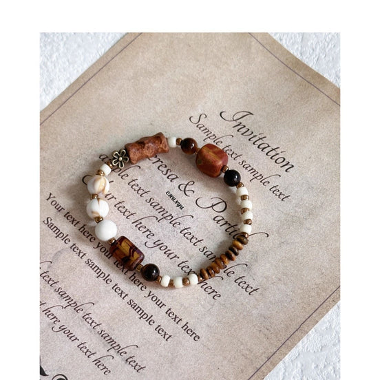 Boho Stone Beads Necklace & Bracelet Set