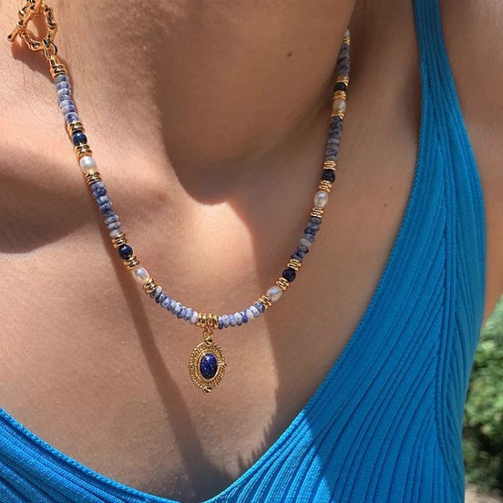 The True Blue Wrap Beads Necklace