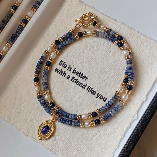 The True Blue Wrap Beads Necklace