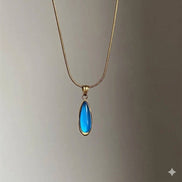 Blue Stone Pendant Necklacce