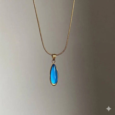 Blue Stone Pendant Necklacce
