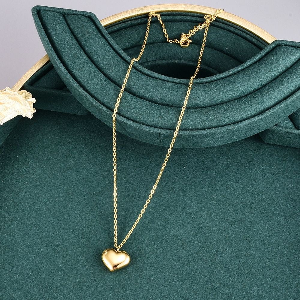 Heart Pendant Necklace & Earrings Set