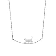Walking Cat Pendant Necklace