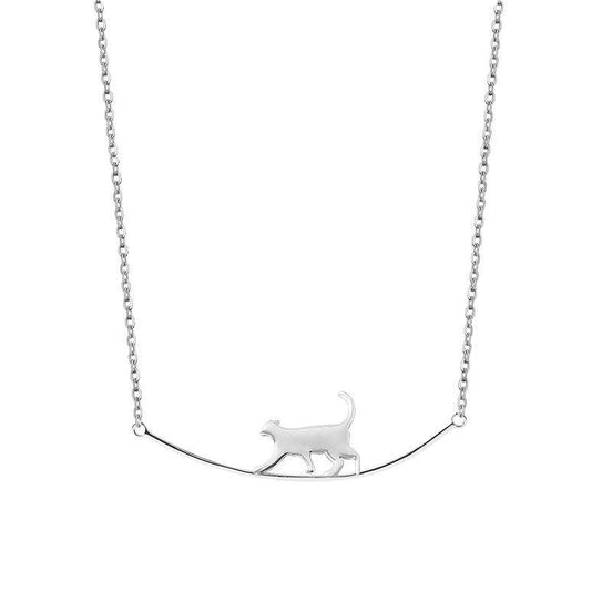 Walking Cat Pendant Necklace