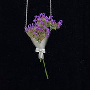Metal Wildflower Pocket Pendant Necklace