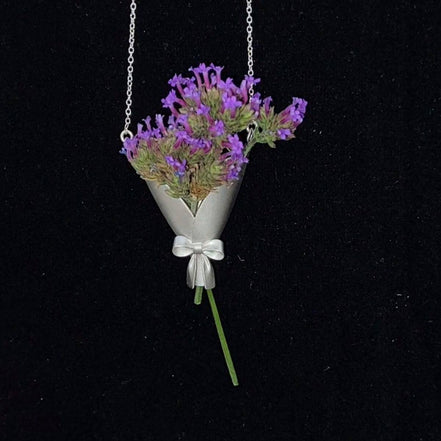 Metal Wildflower Pocket Pendant Necklace