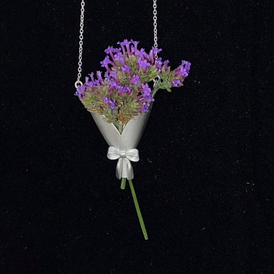 Metal Wildflower Pocket Pendant Necklace