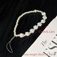 White Shell & Pearl Phone Strap