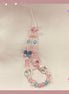 Jelly Blue & Pink Heart Beads Phone Strap