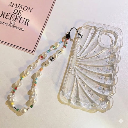 Colourful Beads & Pearl Phone Strap