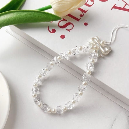 Bow Coquette Crystal Lanyard Phone Strap