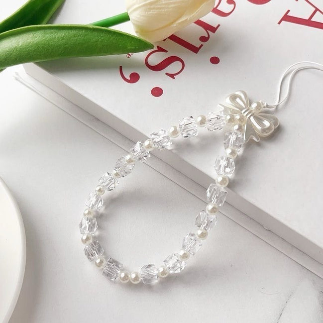 Bow Coquette Crystal Lanyard Phone Strap