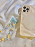 Clear Blue Yellow Beads with Bow Phone Strap