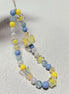 Yellow Blue & White Beads Phone Strap
