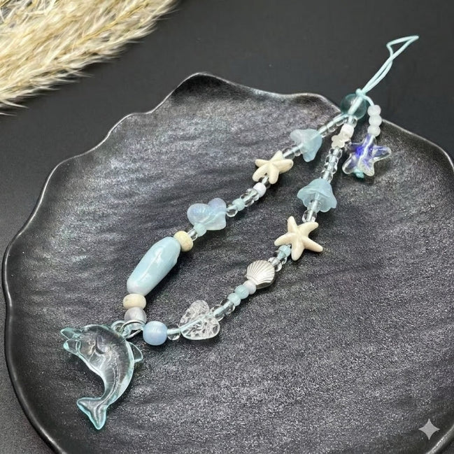 Ocean Beads with Dolphin Phone Strap