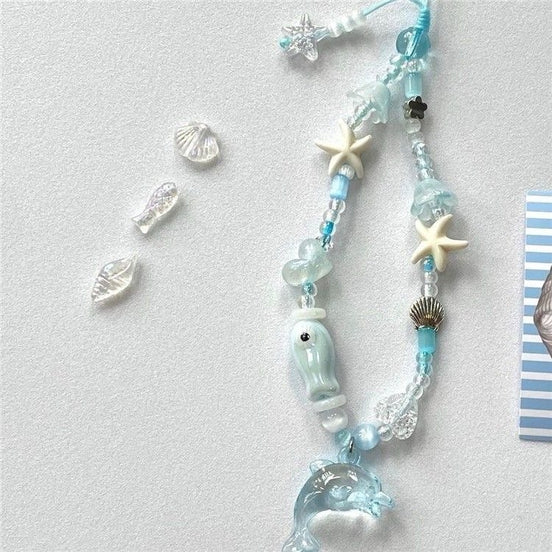 Ocean Beads with Dolphin Phone Strap