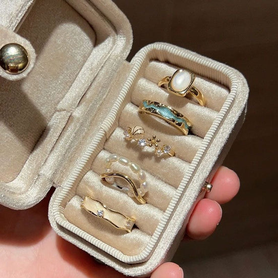 Ocean Enamel Ring Set