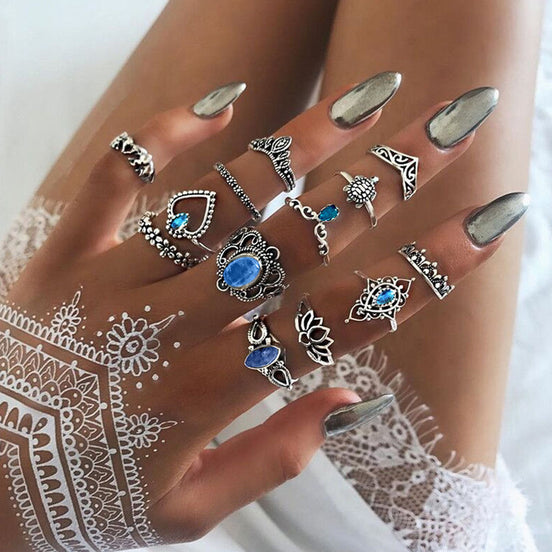 Ocean Series Gemstone Ring Set