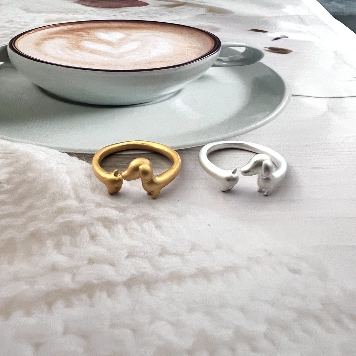 Cute Sausage Dog Open Ring