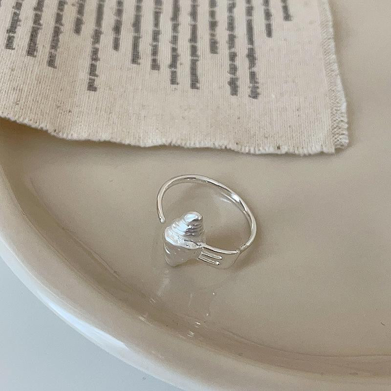 Cute Fork in the Road Croissant Open Ring