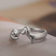 Cute Dog & Cat Open Ring