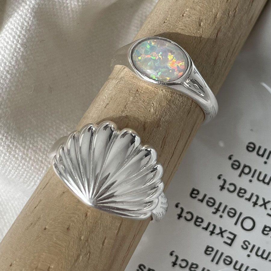 Ocean Series Shell & Coral Ring Set