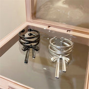 Metal Ribbon Bow Open Ring