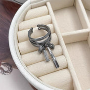 Metal Ribbon Bow Open Ring