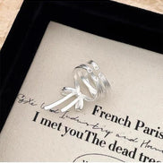 Metal Ribbon Bow Open Ring