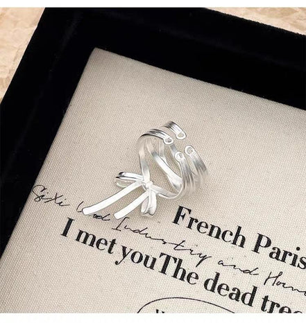 Metal Ribbon Bow Open Ring