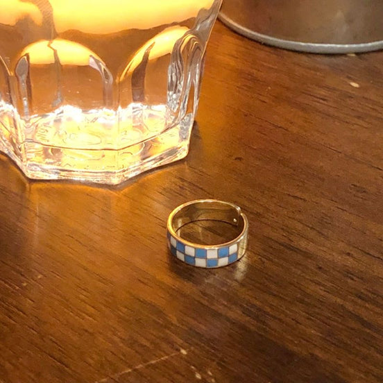 Checkerboard Open Ring