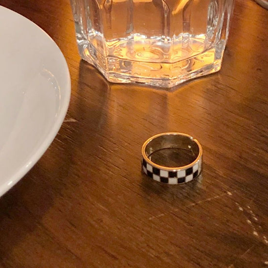Checkerboard Open Ring